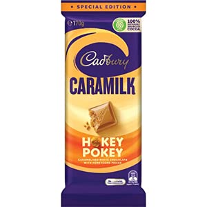 Cadbury Caramilk Hokey Pokey Caramelised White Chocolate With Honeycomb Pieces (Imported), 170g