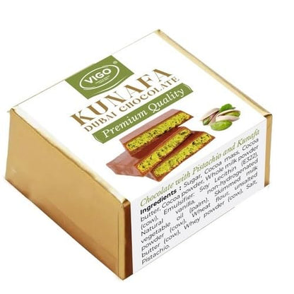 Vigo Kunafa Dubai Chocolate with Pistachio, Middle Eastern Dessert, 12 Pieces, Each 18gm