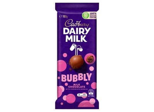Cadbry Dairy Milk Bubbly Milk Chocolate With Chocolate Bubbles King Size 160g (Australia)