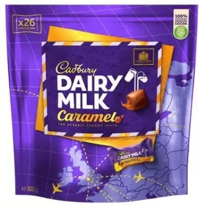 Cadbury Dairy Milk Caramel The Classic Creamy Milk Chocolate 26 Miniature Bars 300g (UAE)