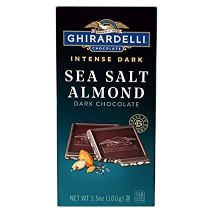 Ghirardelli Intense Dark Sea Salt Almond Dark Chocolate 100g