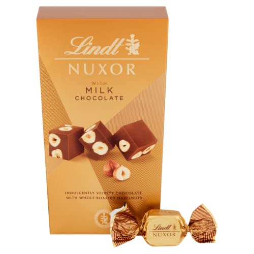 Lindt Nuxor With Milk Chocolate Indulgently velvety Chocolate With Whole Roasted Hazelnut 165g Girt Box