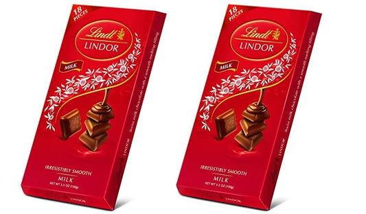 Lindt Lindor Milk Chocolate Bar 100g Pack Of 2