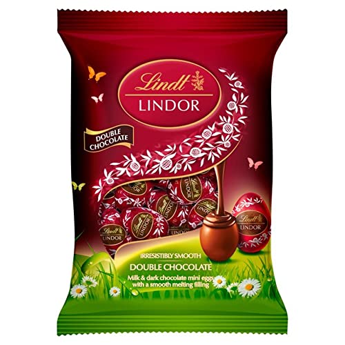 Lindor Double Chocolate Milk & Dark Chocolate Mini Eggs With Smooth Melting Filling Delicious 80g