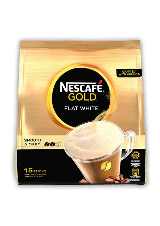 Nescafe Gold Flat White Smooth & Silky 15 Sticks Premix Coffee, 300g