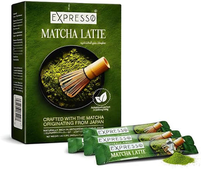 Expresso Matcha Latte Powder – 14g × 6 Sachets (84g) | Premium Japanese Matcha Green Tea | Antioxidant-Rich Energy Boost | Perfect for Lattes & Tea