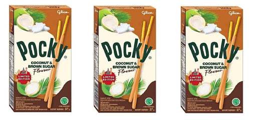 Pocky Coconut & Brown Sugar Flavour Limited Edition 37g Pack Of 3