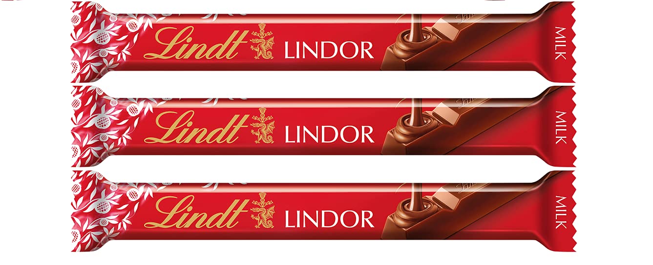 Lindt Lindor Irresistibly Smooth Milk Chocolate Mini Bar 38g (Pack Of 3)