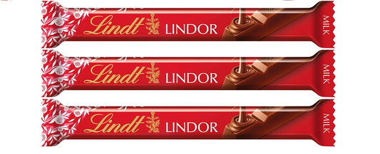 Lindt Lindor Irresistibly Smooth Milk Chocolate Mini Bar 38g (Pack Of 3)