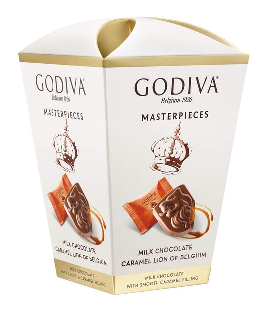 Godiva Masterpiece Milk Chocolate Caramel Lion of Belgium Chocolate Box, 119g