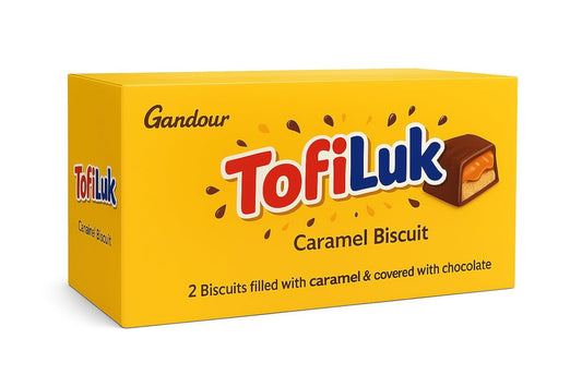 Gandour Tofiluk Caramel Crunch Bars Enrobed In Caramel and Milk Chocolate Sensation (24 X 22g)