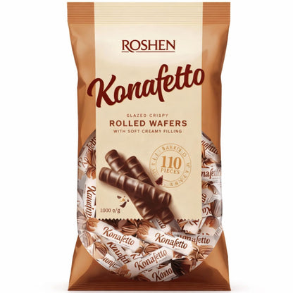 ROSHEN Konafetto Glazed Chocolate Candy Rolled – 1kg Family Value