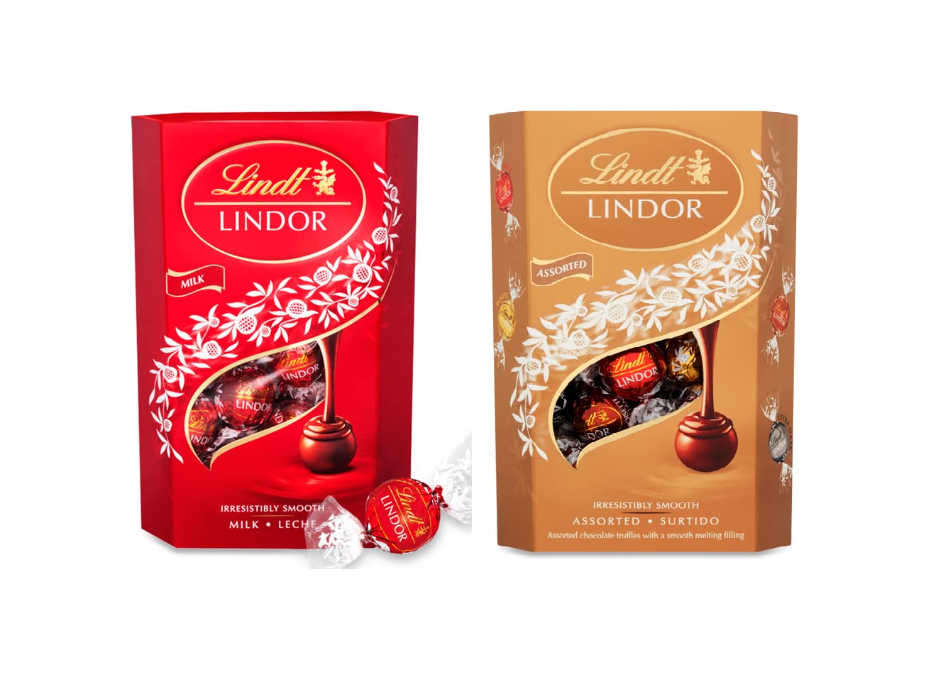 Lindt Lindor Combo Pack Milk Truffle & Assorted Truffle Irresistibly Smooth Truffles 200g Pack Of 2