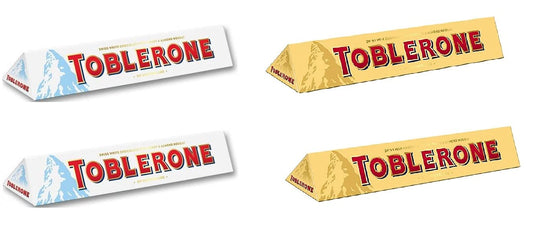 Toblerone Combo Pack 2, White, 2, Milk Chocolates 100g Each (Pack Of 4)