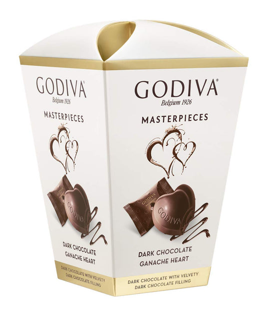 Godiva Masterpiece Dark Chocolate Ganache Heart Chocolate Box, 117g