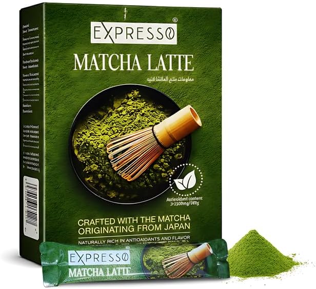 Expresso Matcha Latte Powder – 14g × 6 Sachets (84g) | Premium Japanese Matcha Green Tea | Antioxidant-Rich Energy Boost | Perfect for Lattes & Tea