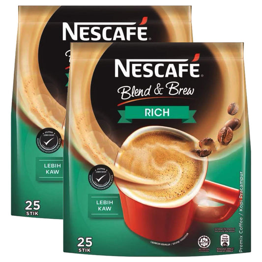 Nescafe 3 In 1 Rich Coffee, 25 Sachets Bag, 2 X 475 g