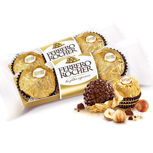Ferrero Rocher Chocolate Pralines Treat Pack 3 Pieces - 2 Pack Pouch, 2 x 37 g