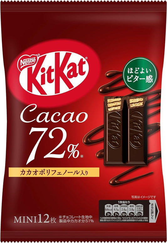 KitKat Mini Cocoa 72% Chocolate 12 Pieces Inside | Made in Japan