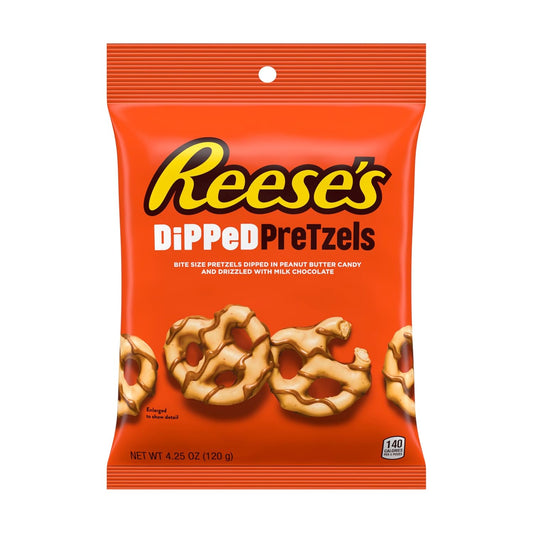 Hershey's Reese's Dipped Pretzels in Peanut Butter Candy and Drizzled with Milk Chocolate Packet, 120g