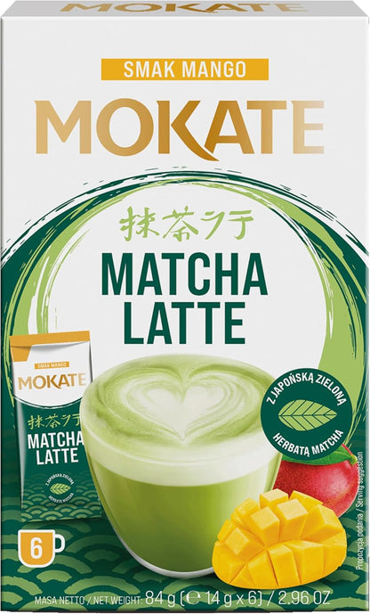 Mokate Matcha Latte Instant Coffee | Premium Japanese Matcha Powder with Creamy Latte Texture | Easy 6-Serve Pack | Rich Aroma, Smooth Taste & Ready in Minutes | Perfect for Home, Office, Travel & Matcha Lovers (Imported-UK)