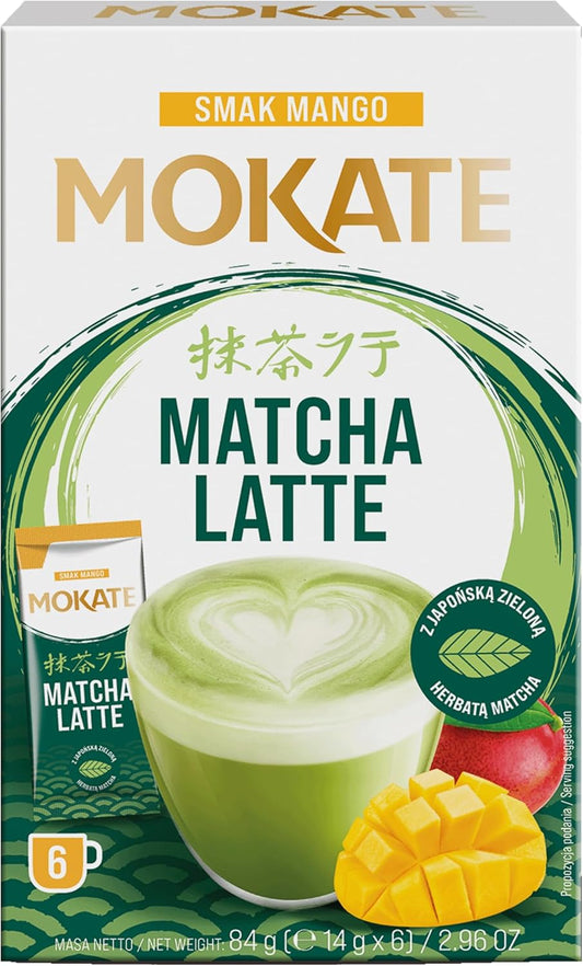 Mokate Matcha Latte Instant Coffee | Premium Japanese Matcha Powder with Creamy Latte Texture | Easy 6-Serve Pack | Rich Aroma, Smooth Taste & Ready in Minutes | Perfect for Home, Office, Travel & Matcha Lovers (Imported-UK)
