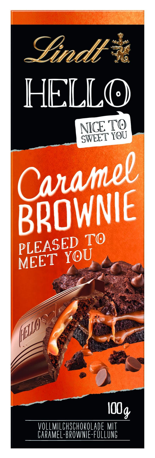 Lindt Hello Caramel Brownie Bar Pouch, 100 g