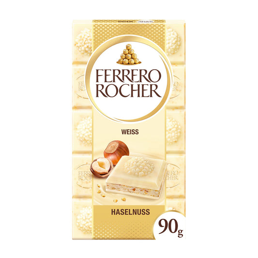 Ferrero Chocolate Rocher White Chocolate With Hazelnut Bar 90g