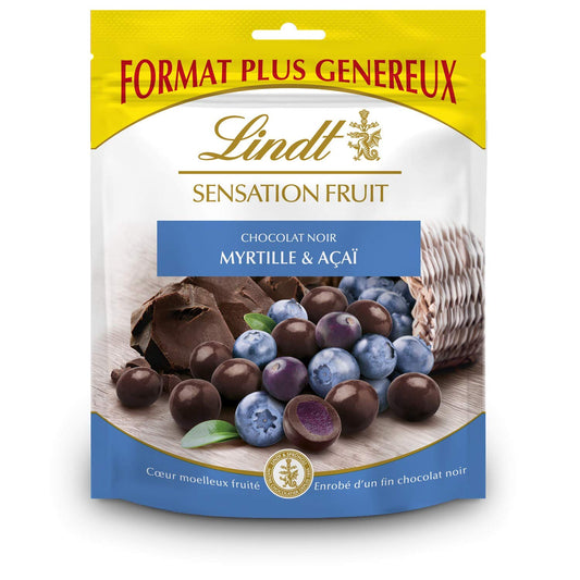Lindt Fruit Sensation Chocolate Noir Myrtille & Acai ( Dark Chocolate Blueberry & Acai ), 160g