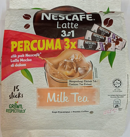 NESCAFE LATTE 3 IN 1 MILK TEA 15 STICKS 375g
