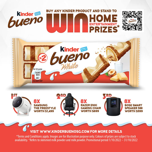 Kinder Bueno White Chocolate with Hazelnut (Pack of 3)*39g