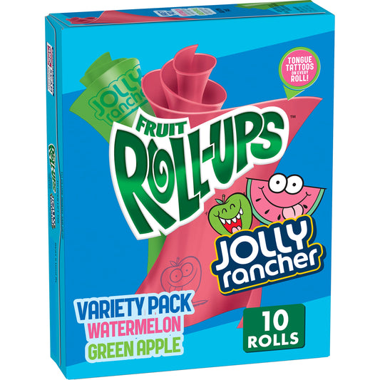 Betty Crocker Variety Pack Fruit Roll-Ups Jolly Rancher Flavor Green Apple & Watermelon, 141g