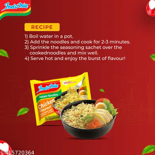 Indomie Instant Noodles Chicken Flavour (Pack Of 40), 72 grams
