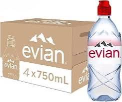 Evian Natural Mineral Water Bottle, 12 x 750 ml (plastic bottle)